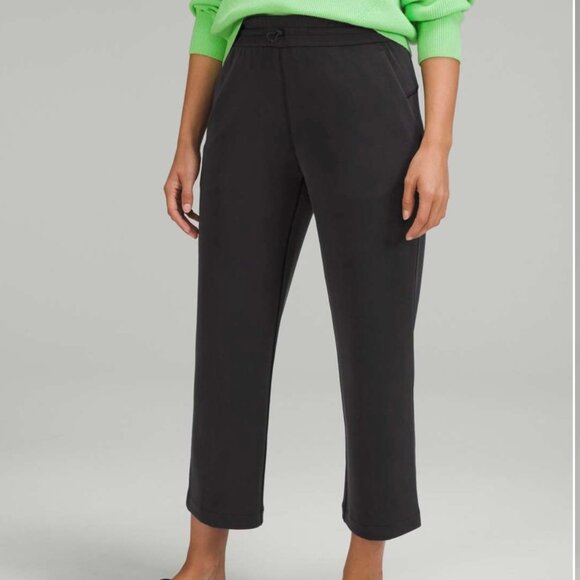 Lululemon Softstreme High Rise Straight Leg Crop Pants - Women's Size 10 - Black - Picture 1 of 9